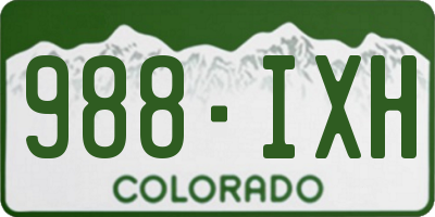 CO license plate 988IXH