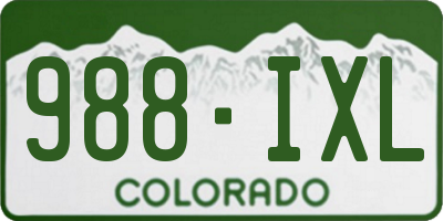 CO license plate 988IXL