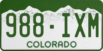 CO license plate 988IXM