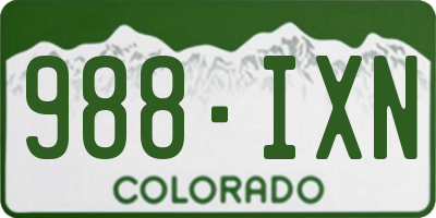 CO license plate 988IXN