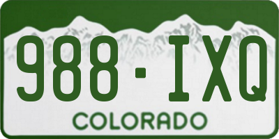 CO license plate 988IXQ