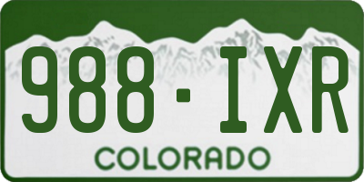 CO license plate 988IXR