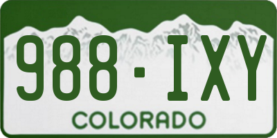 CO license plate 988IXY