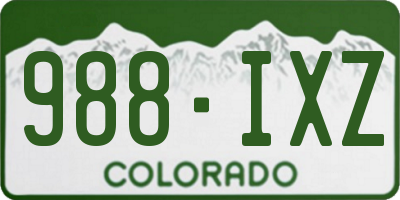 CO license plate 988IXZ