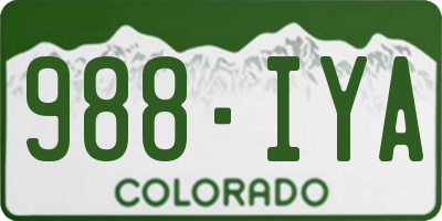 CO license plate 988IYA