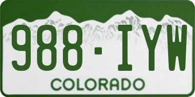 CO license plate 988IYW