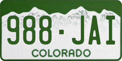 CO license plate 988JAI