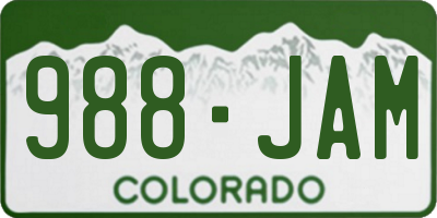 CO license plate 988JAM