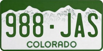 CO license plate 988JAS