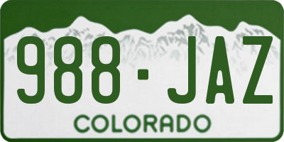 CO license plate 988JAZ