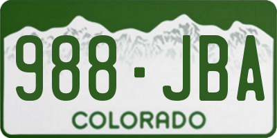 CO license plate 988JBA
