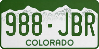 CO license plate 988JBR