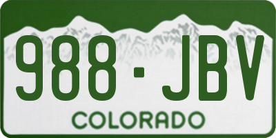 CO license plate 988JBV