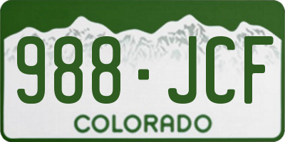 CO license plate 988JCF