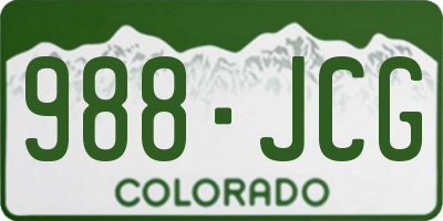 CO license plate 988JCG