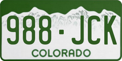 CO license plate 988JCK
