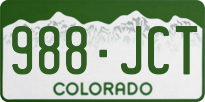 CO license plate 988JCT