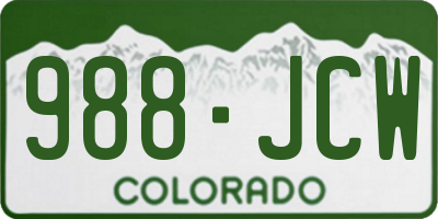 CO license plate 988JCW