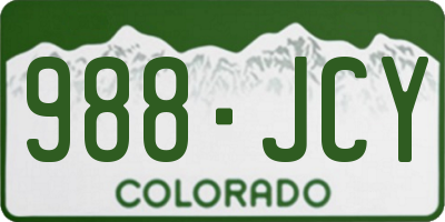 CO license plate 988JCY