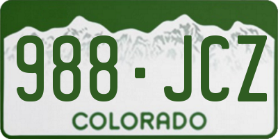 CO license plate 988JCZ