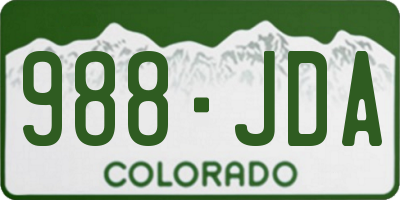 CO license plate 988JDA