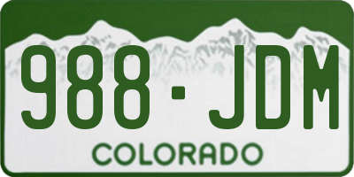 CO license plate 988JDM