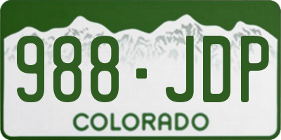 CO license plate 988JDP