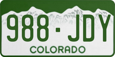 CO license plate 988JDY