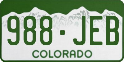 CO license plate 988JEB
