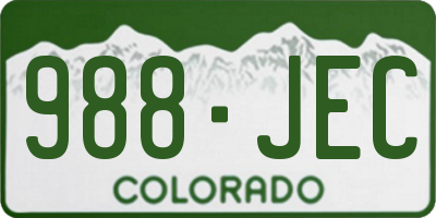 CO license plate 988JEC