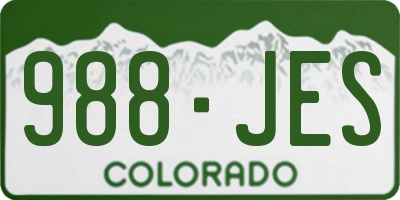 CO license plate 988JES