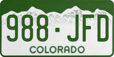 CO license plate 988JFD