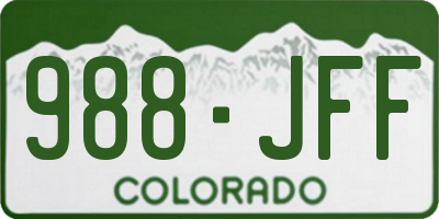 CO license plate 988JFF