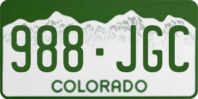 CO license plate 988JGC