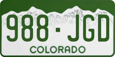 CO license plate 988JGD