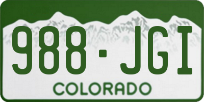 CO license plate 988JGI