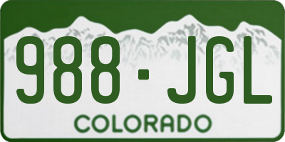 CO license plate 988JGL