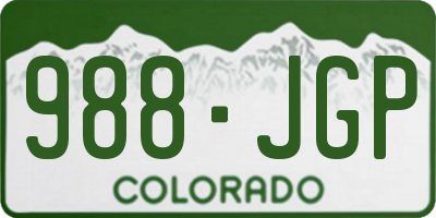 CO license plate 988JGP