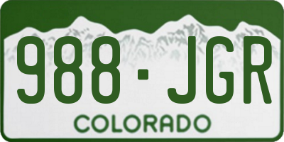 CO license plate 988JGR