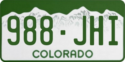 CO license plate 988JHI