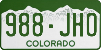 CO license plate 988JHO