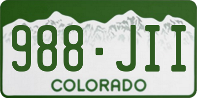 CO license plate 988JII