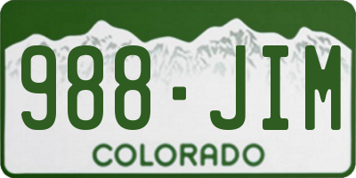 CO license plate 988JIM