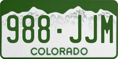 CO license plate 988JJM