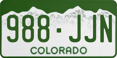 CO license plate 988JJN