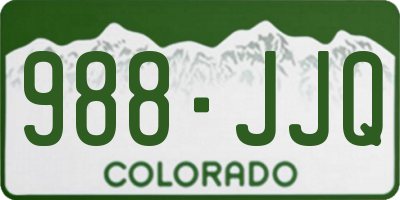 CO license plate 988JJQ