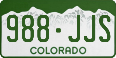 CO license plate 988JJS