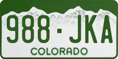 CO license plate 988JKA