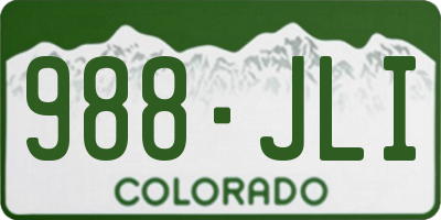 CO license plate 988JLI