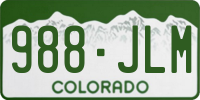 CO license plate 988JLM